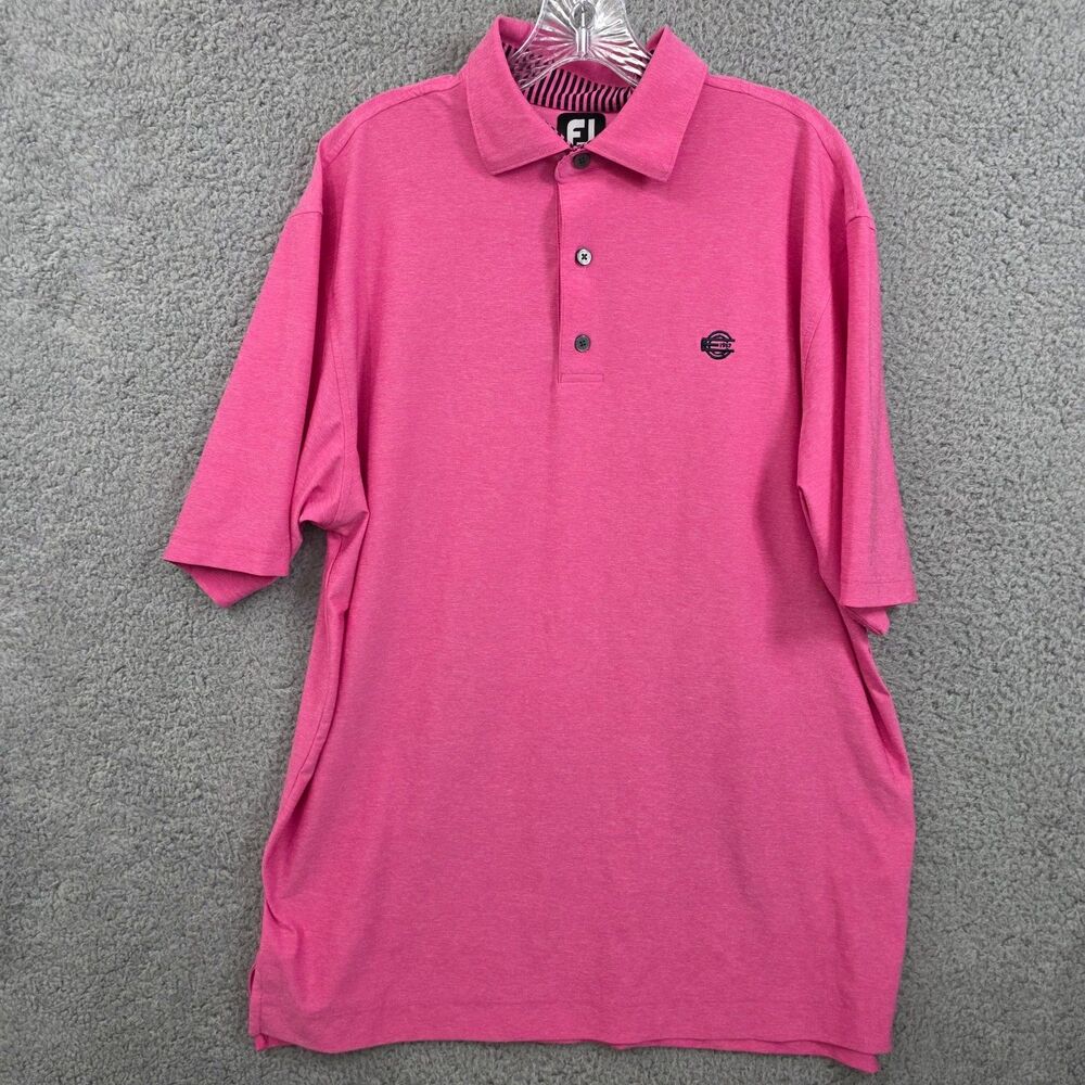 FootJoy FJ Men's Hot Pink Short Sleeve Golf Polo Shirt Size Large